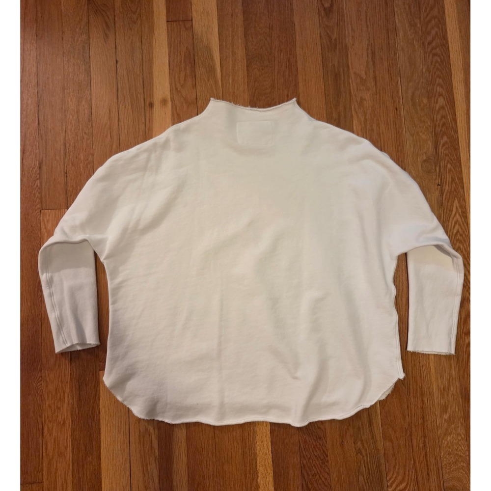 Frank & Eileen "Effie" Long Sleeve Funnel Capelet, Triple Terry, White, Sz S - Picture 8 of 12